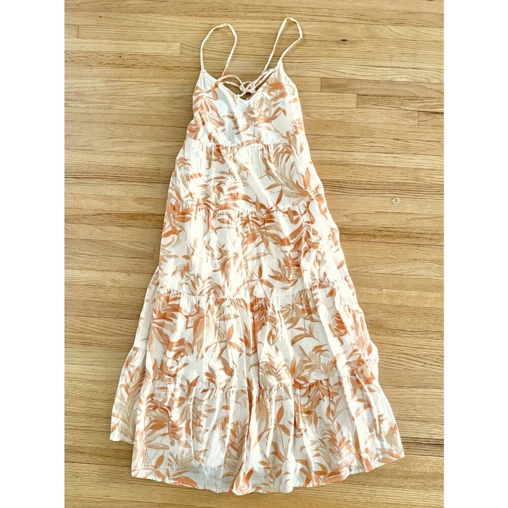 Abercrombie & Fitch Maxi Dress Women XXSP Tropical Print Button Plunge Resort